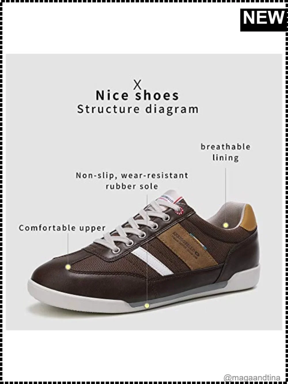 Men's PU Leather Fashion Sneakers Lace-Up Casual Shoes Breathable